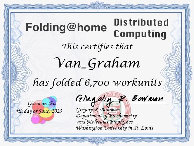 Folding@Home Certificate - Work Unit 26596